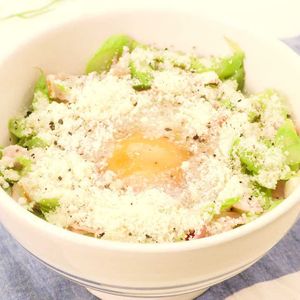 「カルボナーラ風卵かけご飯」のレシピ動画