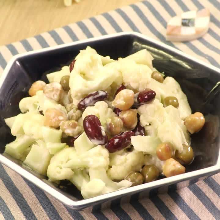 カリフラワーと豆の柚子胡椒サラダ