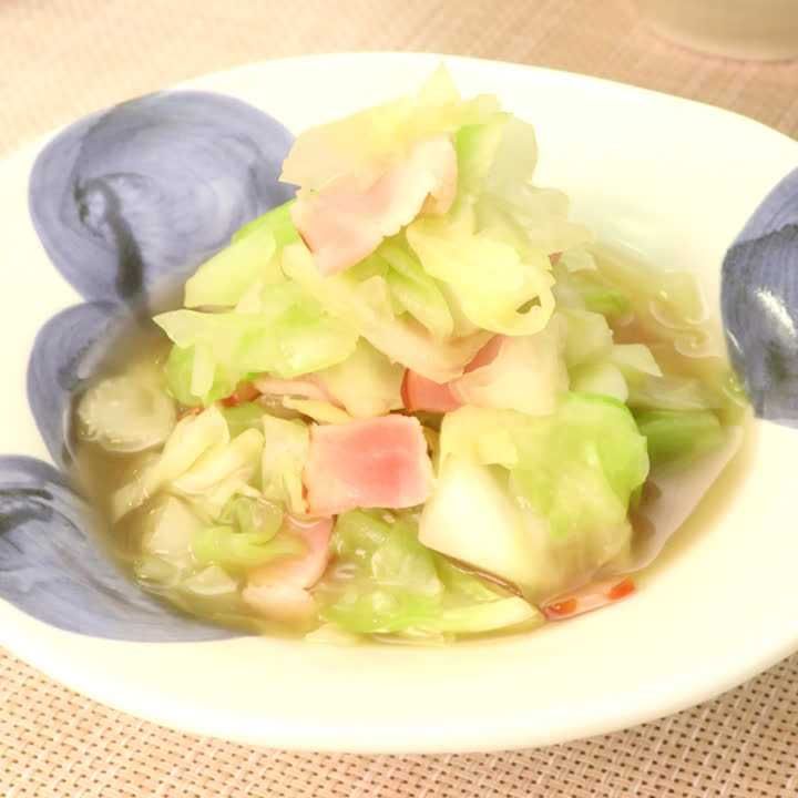キャベツとベーコンの煮浸し