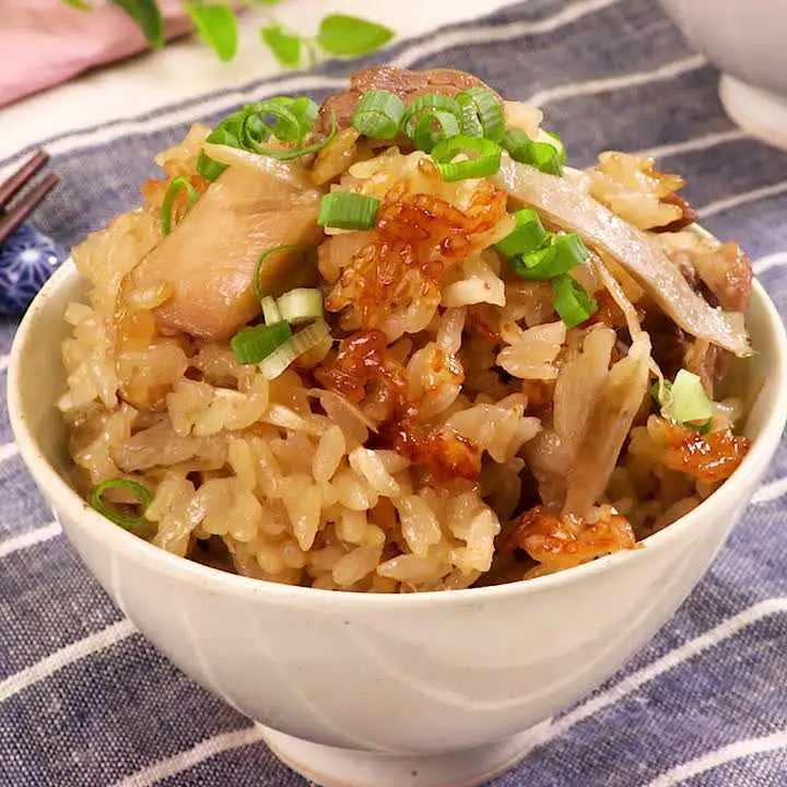 鶏肉とごぼうの甘辛炊き込みごはん