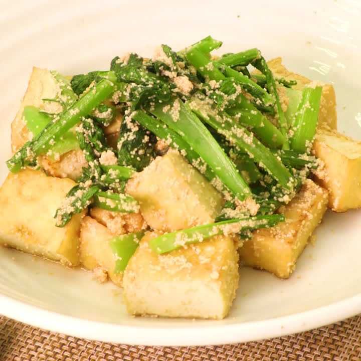 厚揚げと小松菜のたらこ炒め