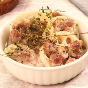 れんこんと豚肉の重ね焼き