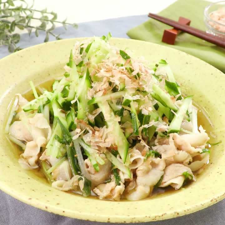 水菜と豚肉のさっぱり煮浸し