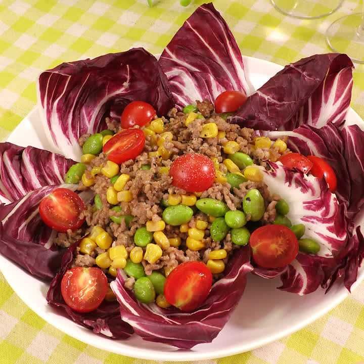 バターコーンのトレビス包み