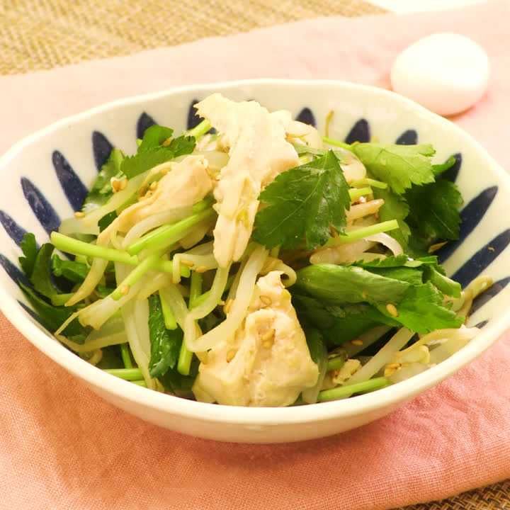もやしとささみの三つ葉和え
