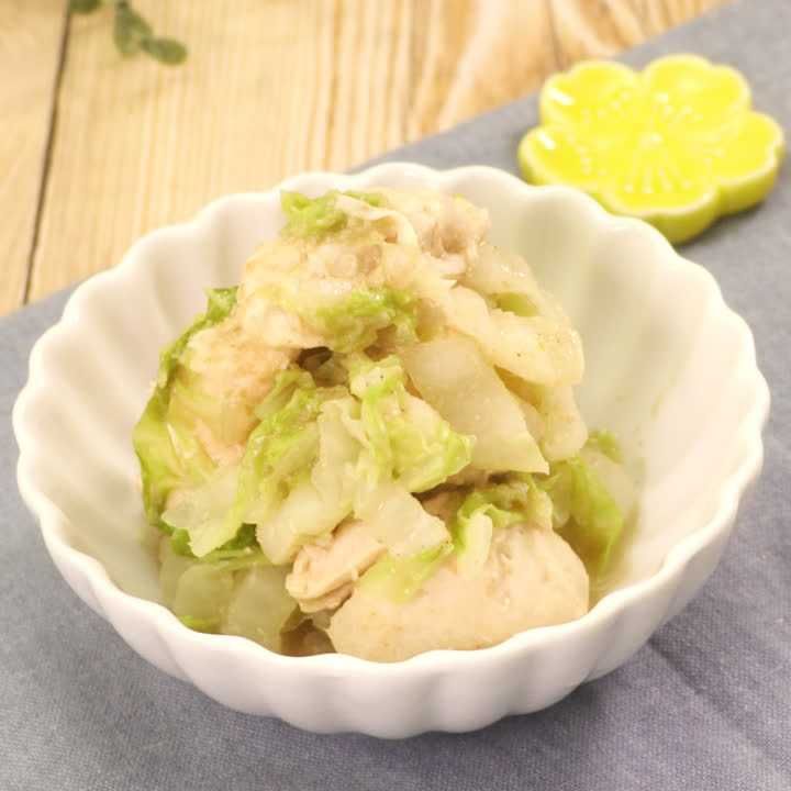 白菜とささみのからしごまあえ
