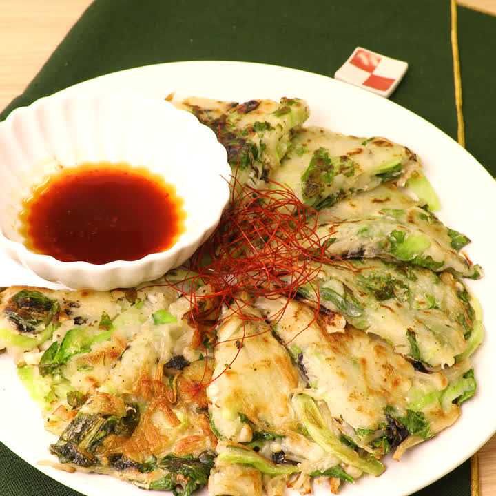 えのきとチンゲン菜のチヂミ