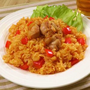 「パプリカ入りジャンバラヤ」のレシピ動画