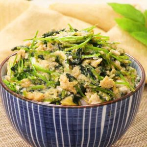 豆苗のふわとろ卵丼