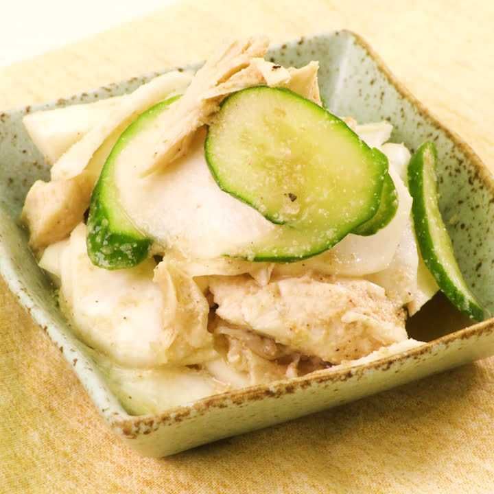 ささみとかぶのごまポン酢あえ