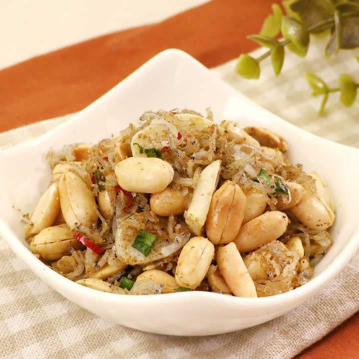 ピーナッツとしらすの山椒炒め