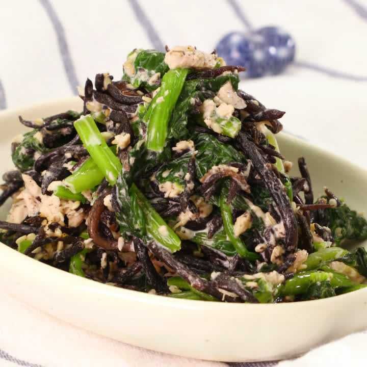 ほうれん草とひじきのマヨサラダ