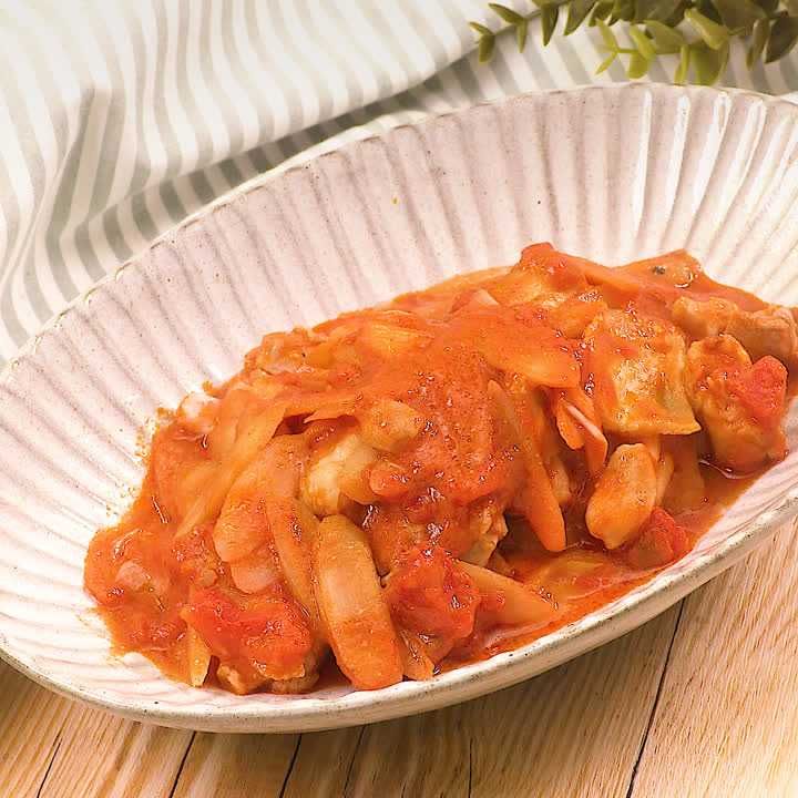 ごぼうと鶏肉のみそトマト煮