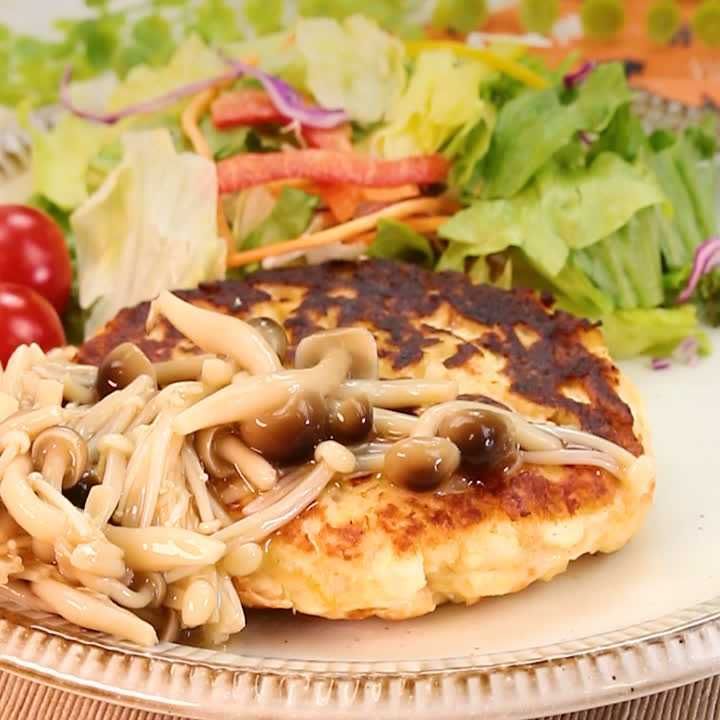 サーモンバーグきのこあんかけ