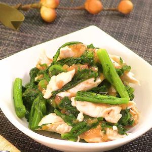 春菊とささみの梅和え