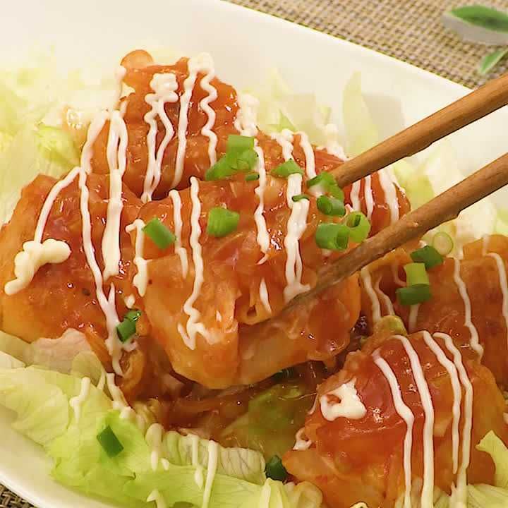 えびシュウマイのチリマヨソテー