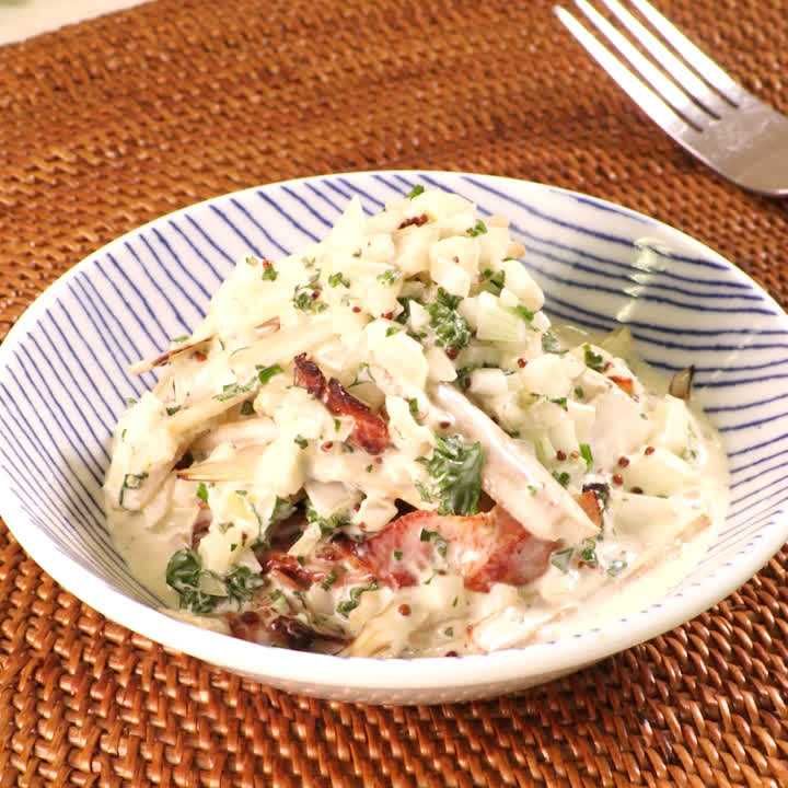 ベーコンとごぼうのサラダ