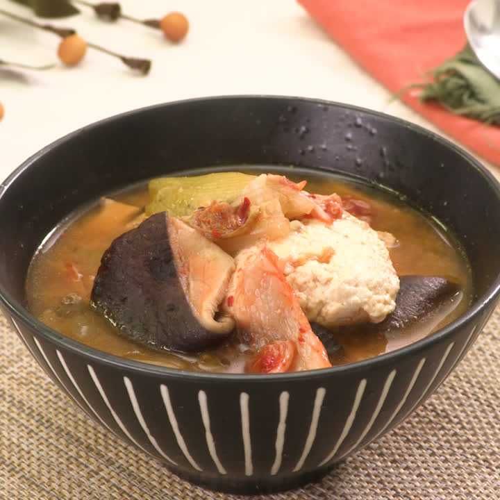 しいたけと豆腐のチゲ