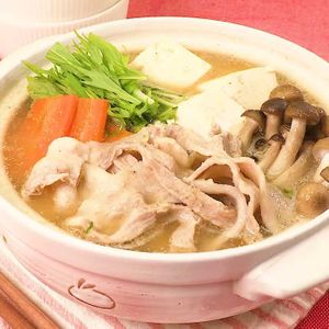 「豚肉と豆腐のごまみそ鍋」のレシピ動画