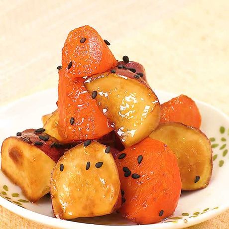 揚げない にんじんとさつまいも大学芋風のレシピ動画 作り方 Delish Kitchen