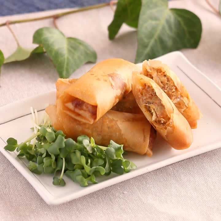 サバとキムチのチーズ春巻き