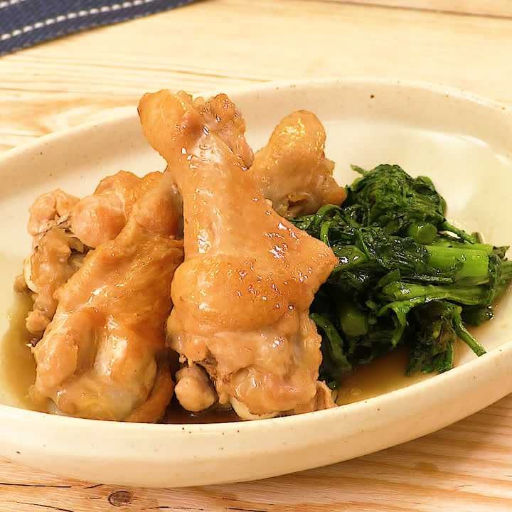 春菊と手羽元のオイスター煮