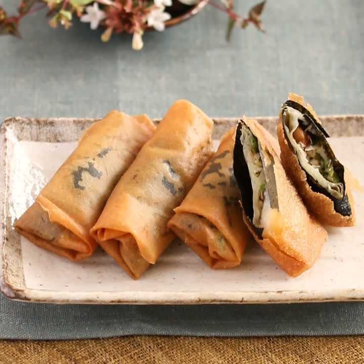 オクラと納豆のネバネバ春巻き