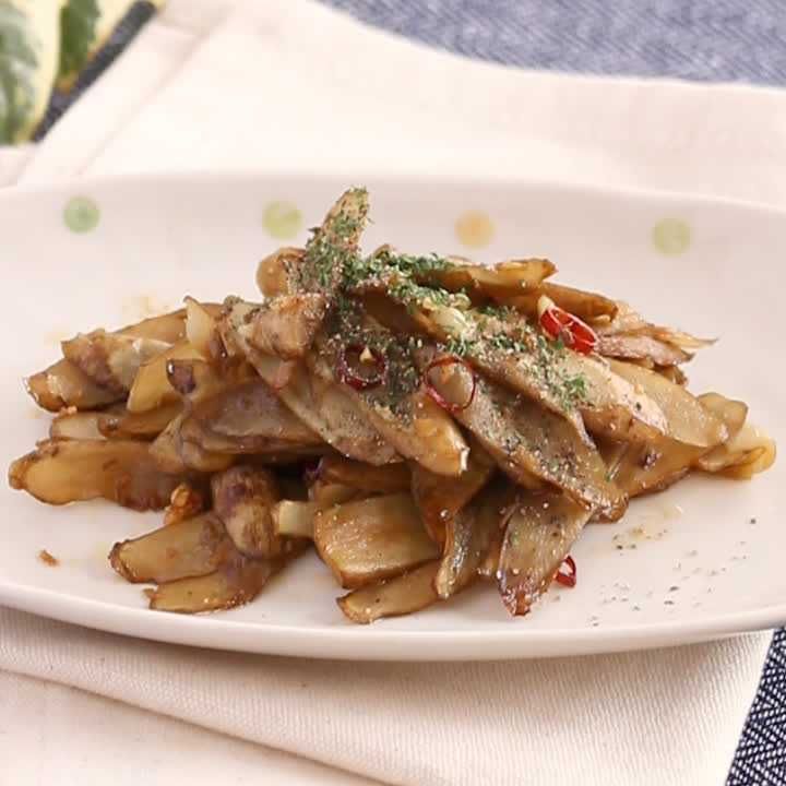 ごぼうのペペロンチーノ炒め