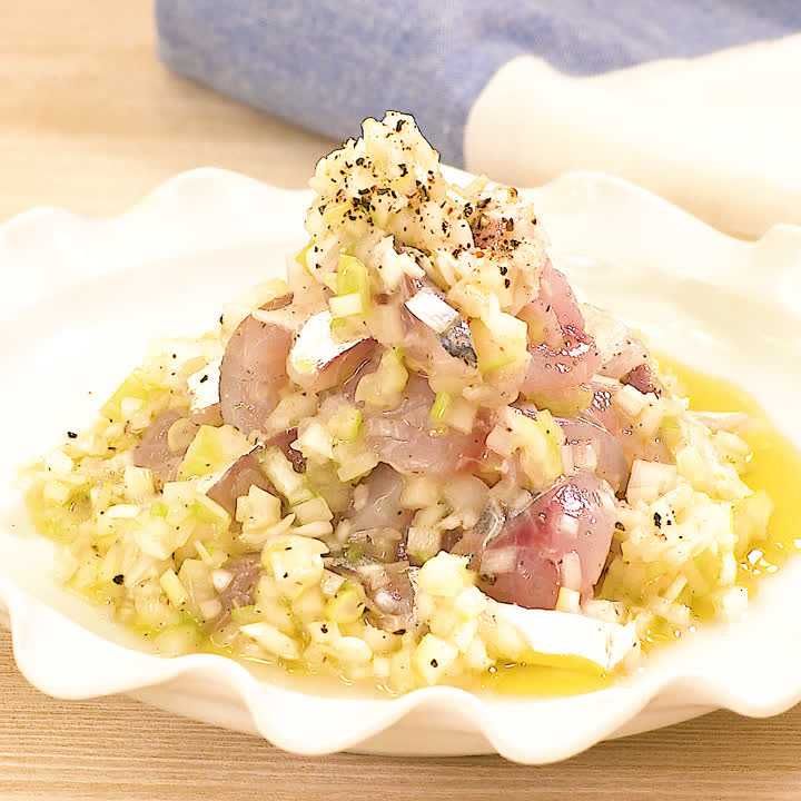 あじのねぎたっぷりカルパッチョ