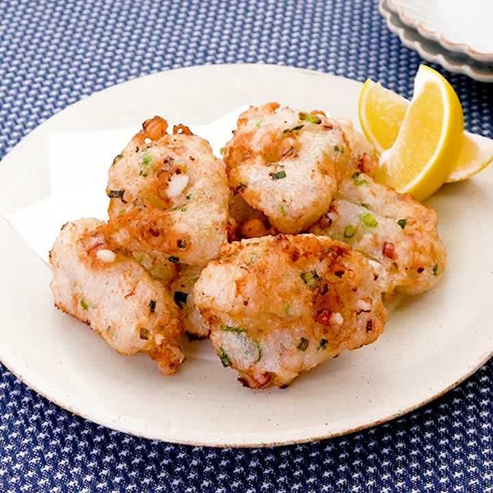 たこと長芋のふわふわ揚げ