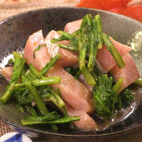 さっぱり美味しい ぶりと春菊の柚子胡椒ポン酢あえのレシピ動画 作り方 Delish Kitchen