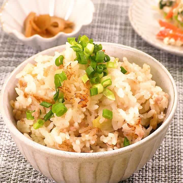 ひき肉とザーサイの炊き込みご飯