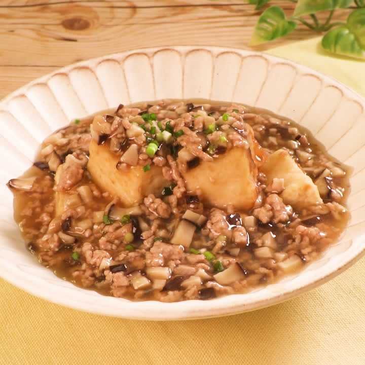 焼き豆腐のしいたけそぼろあん