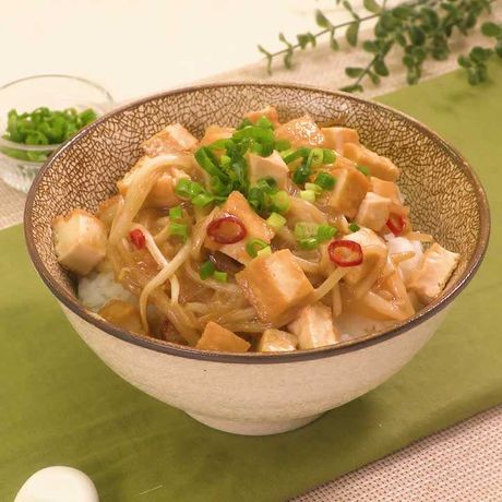 節約ボリューム丼 もやしと厚揚げの味噌あんかけ丼のレシピ動画 作り方 Delish Kitchen