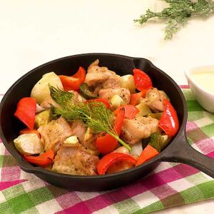 「野菜たっぷりグリルチキン」のレシピ動画