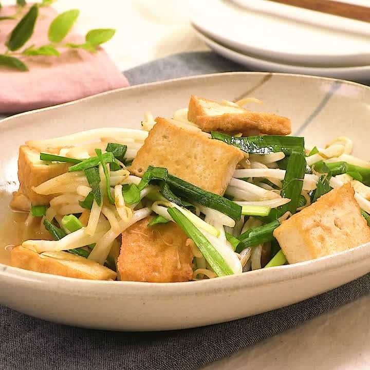 厚揚げともやしのみそ炒め