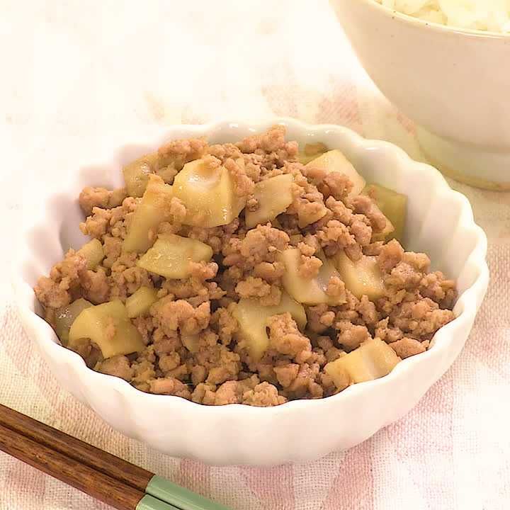 れんこんしょうが肉そぼろ