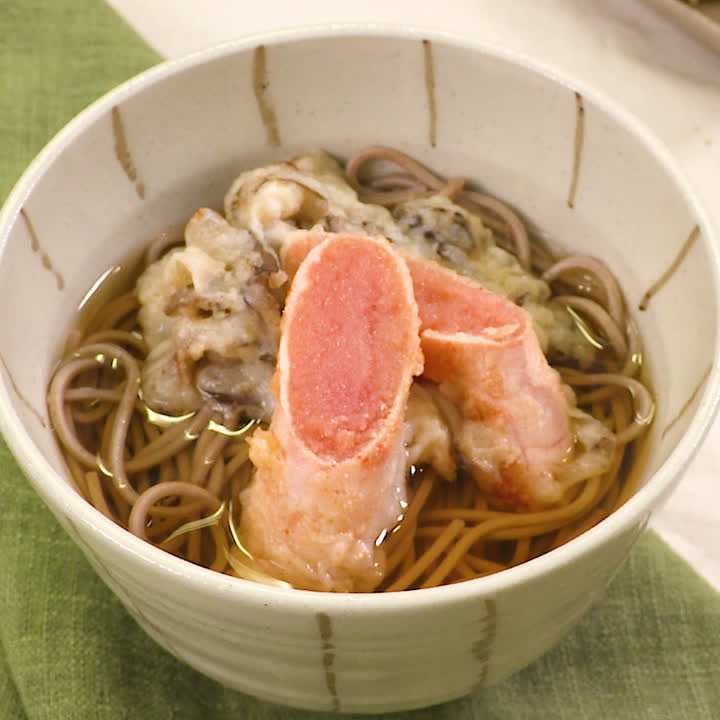 明太子の天ぷらそば