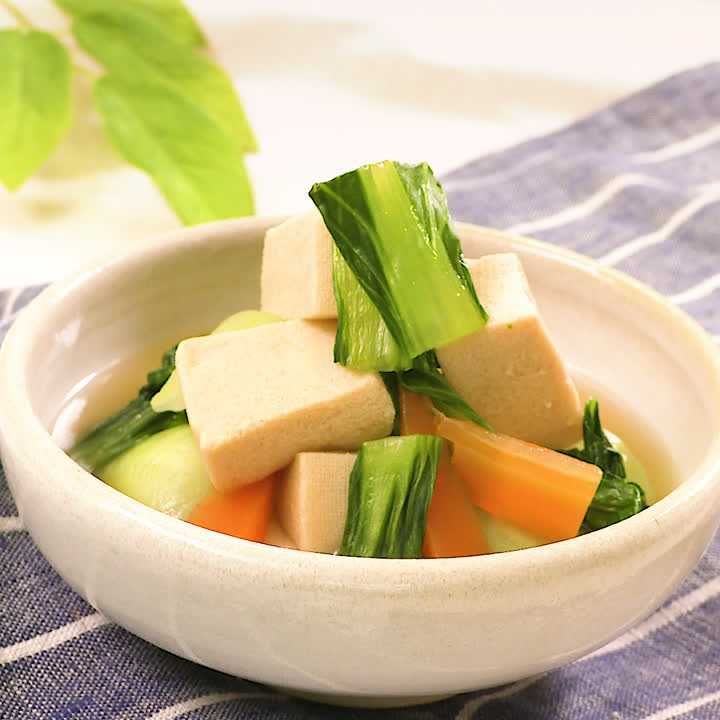 チンゲン菜と高野豆腐の煮浸し