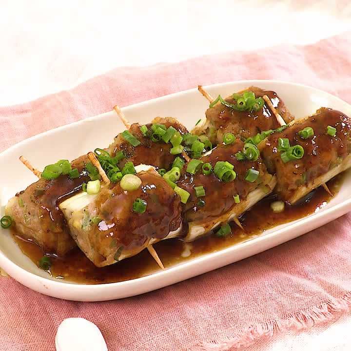 肉詰め照り焼きねぎ