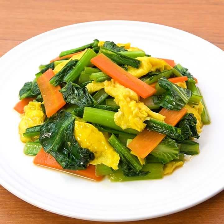 小松菜と卵のオイスター炒め