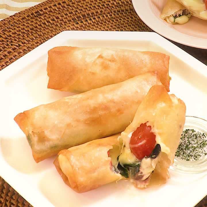 サンマのマルゲリータ春巻き