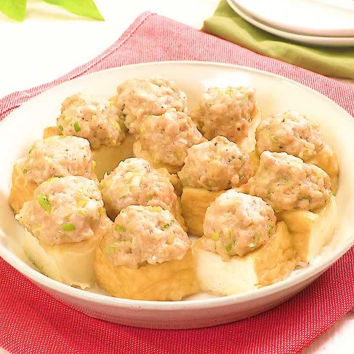 厚揚げと鶏ひき肉のレンジ蒸し