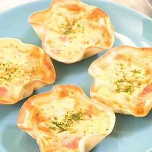 「ねぎとベーコンのミニキッシュ」のレシピ動画