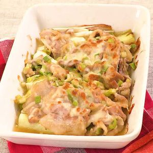 「ねぎと豚バラ肉の味噌チーズ焼き」のレシピ動画