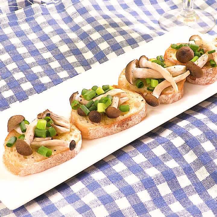 しめじと柚子胡椒のブルスケッタ