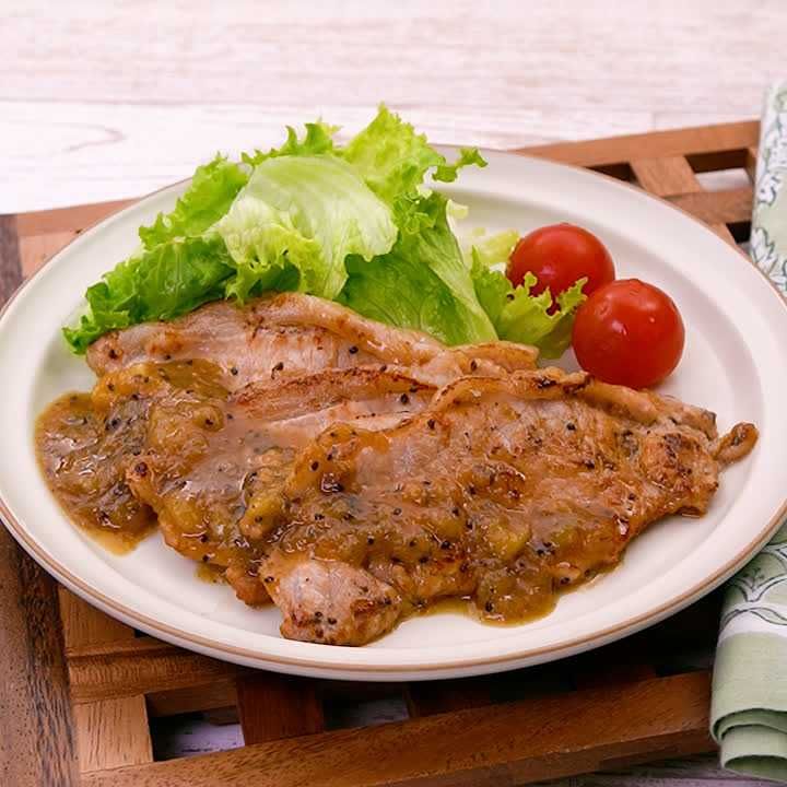 豚肉とキウイソースのソテー