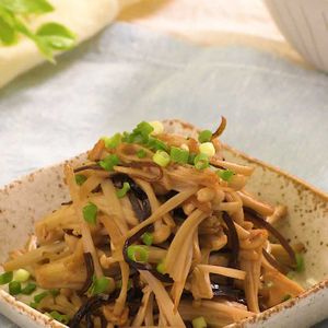 えのきと塩昆布のバター醤油炒め