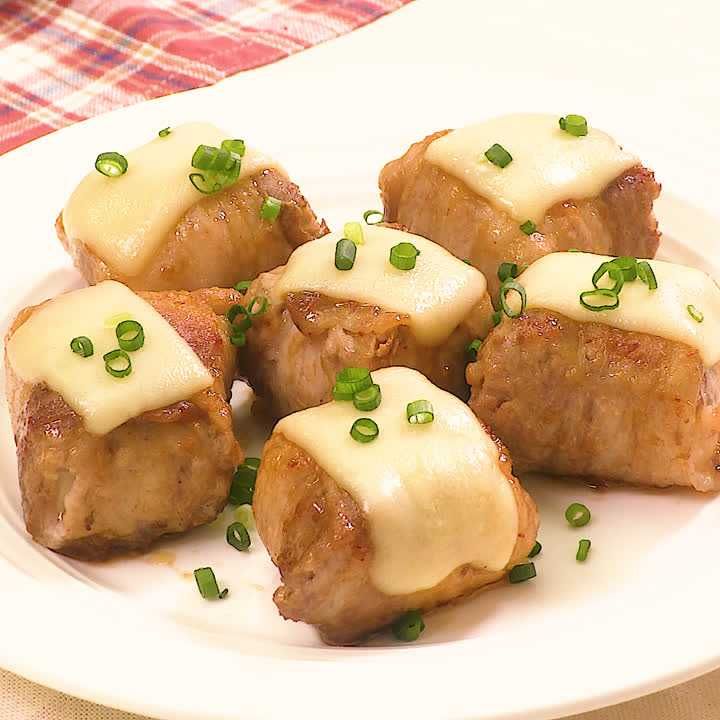 厚揚げ肉巻きのチーズのせ