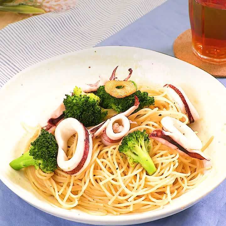 ヤリイカのガーリックパスタ
